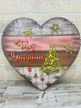 CORAZON VINTAGE FELIZ NAVIDAD