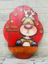 PLACA RENO FELIZ NAVIDAD