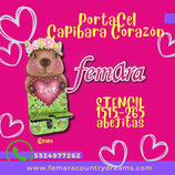 PORTACEL CAPIBARA CORAZÓN