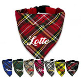 Hundehalstuch mit Halsband Schotten Karo 8 Farben