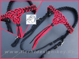 Westerntrense, schwarz, rot, Größe Cob/VB