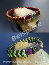 Wunsch-Halsband mit  Steckschnalle, schmale Muster nach Wahl, Farben frei wählbar: