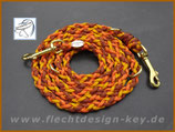 Hundeleine 3fach verstellbar, goldenrod, rust, international orange
