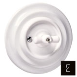 Interrupteur en croix ou permutateur rétro à rotatif en porcelaine blanche