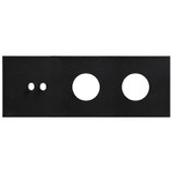 Plaque de finition triple en aluminium noir pour 2 leviers et 2 prises - cadre 2+3+3