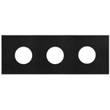 Plaque de finition triple en aluminium noir pour 3 prises - cadre 3+3+3