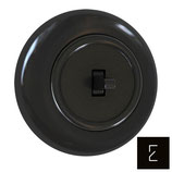 Simple bouton poussoir rétro noir à levier