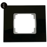 Plaque de finition en verre de couleur noir anthracite