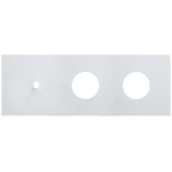 Plaque de finition triple en aluminium blanc pour 1 leviers et 2 prises - cadre 1+3+3