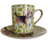 Tasse Beagle mit Unterteller