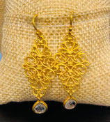 Ohrringe Silber vergoldet mit Bergkristall