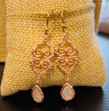 Ohrringe silber rosévergoldet mit Mondstein