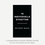 16 individuelle Gewürzetiketten KLASSIK schlicht - ECKIG HOCH - BLACK - wasserfest 30x52mm