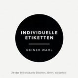 Individuelle Gewürzetiketten KLASSIK schlicht - RUND - BLACK - wasserfest - 30mm (20er oder 40er Set)
