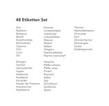 48 Gewürzetiketten SIMPLE schlicht - ECKIG HOCH - BLACK - wasserfest - 3 Bögen 30x52mm