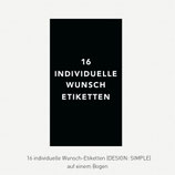 16 individuelle Gewürzetiketten SIMPLE schlicht - ECKIG HOCH - BLACK - wasserfest 30x52mm
