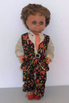 Alte Puppe mit kurzen braunen Haaren - DDR