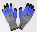 ARBEITSHANDSCHUHE XL 10" POLYESTER MIT LATEXBESCHICHTUNG SCHWARZ-BLAU