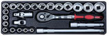 KPL. STECKSCHLÜSSEL 1/2" 25 TEILE 8-32MM MIT HALTER BELEGT 1/4 SCHUBLADE IM WERKZEUGWAGEN 25 TEILE