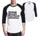 UNISEX Raglan T-Shirt, 3/4 Sleeve "Team Weißwein"
