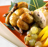 V261 - Cailles farcies au foie gras raisins et balsamique