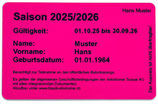Bahnabonnement Saison 2025/2026, Gültigkeit: 01.10.2025 bis 30.09.2026 (12 Monate)