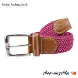 Gürtel BREEZY, geflochtenes, elastisches Material, Farbe: fuchsia/pink