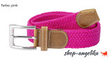Gürtel CASUAL geflochtenes, elastisches Material, Farbe: pink, Länge 120cm