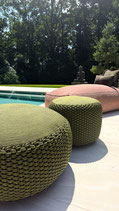 POUF CORDA SMALL OUTDOOR OLIVE
