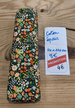 Coupon - coton épais - fleurs - 40 x 110 cm