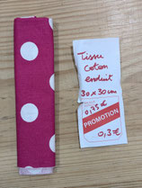 Coupon - coton enduit - pois fond rose