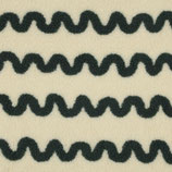 Teddy Jacquard écru vagues vertes