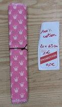 Coupon coton couronnes fond rose