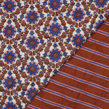 Matelassé Fleurs - Marron et bleu