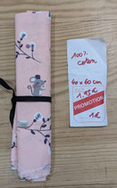 Coupon - coton souris fond rose