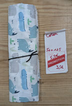Coupon coton - animaux fond blanc