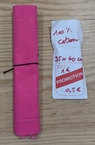 Coupon coton uni rose 35x40cm