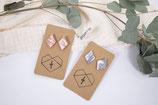 Marmor Rhombus Ton Ohrringe/ marble rhombus clay earrings