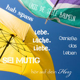 Karte "lebe, lache, liebe"