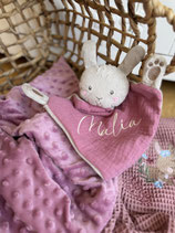 Geschenkset mit Schnuffeltuch, Kissen und Decke