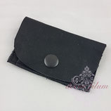 Mini-Geldbeutel Leder schwarz glatt