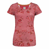 Pip Studio Homewear, Short Sleeve Top 'Tilly' -Tokyo Blossom Red- Größe M