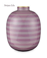 Pip Studio Metall-Vase, glänzend, -Stripes Lila-