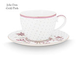 Pip Studio Cappuccinotasse 'Jolie Dots' -Gold/Pink-