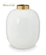 Pip Studio Metall-Vase, glänzend, -Weiß/Gold-