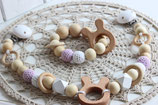 Kinderwagenkette flieder/weiss