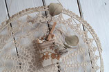 Schlüsseltäschchen beige mit peach Blumen