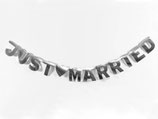 Just Married Girlande Silber