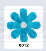 Pegatina flor 6 cm c/turquesa