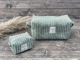 2er Set Kosmetiktasche groß & klein in olive